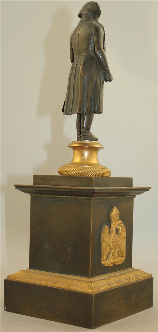 A late 19th / early 20th century French bronze and ormolu figure of Napoleon, 12.5in.